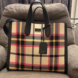 Kate Spade Manhattan Museum Plaid Large Tote